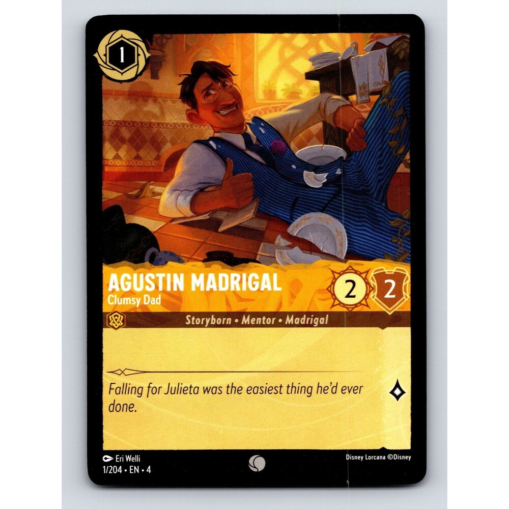 Basic Agustin Madrigal HP 2 Ability Clumsy Dad Rarity Orange Disney Lorcana